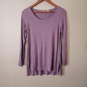 Mercer & Madison Womens Small Purple Soft Modal Long Sleeve Tee Tunic